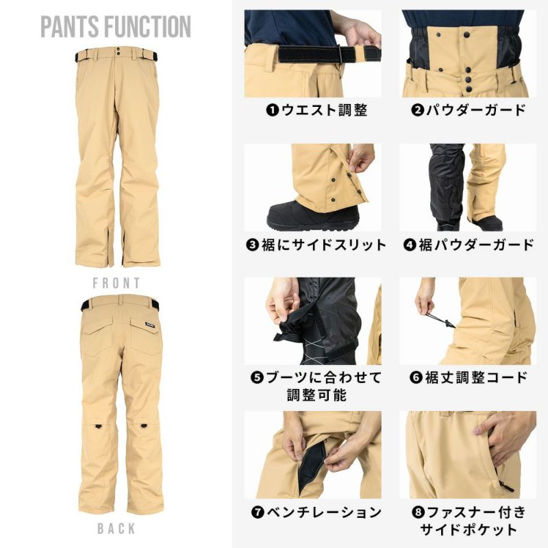スノボウェア メンズ 上下セット スノーボードウェア 耐水20,000mm